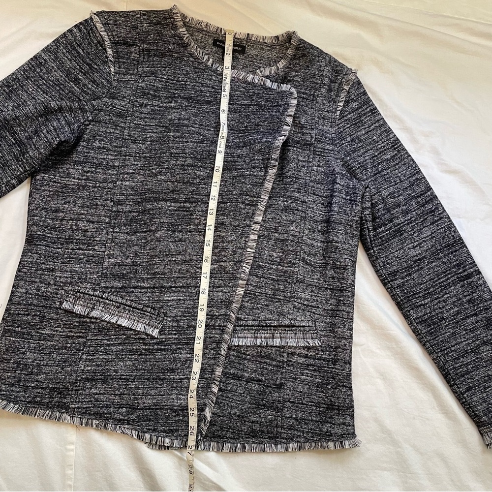 Banana Republic XL Preowned Tweed Grey Black Blazer/Jacket for Business/Casual - Picture 10 of 13